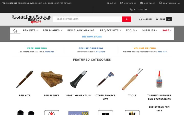 Screenshot of bereahardwoods.com