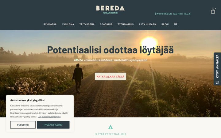 Screenshot stránky bereda.fi
