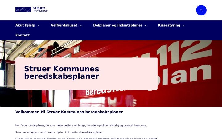 Screenshot of beredskabsplanstruer.dk