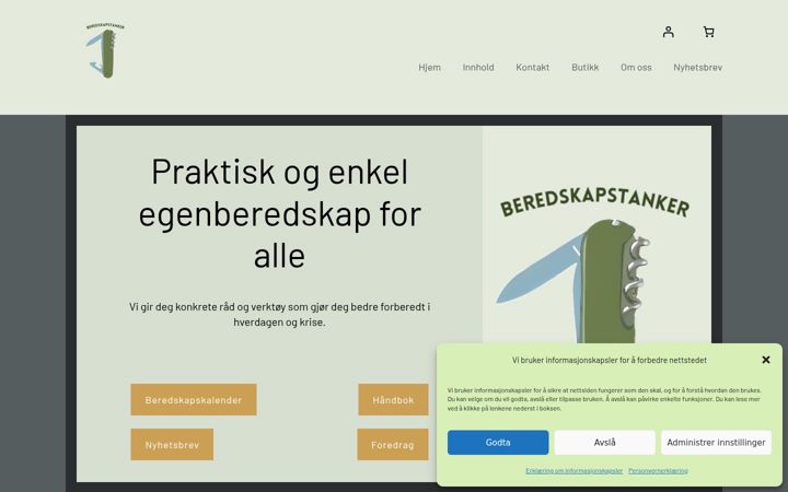 Screenshot of beredskapstanker.no