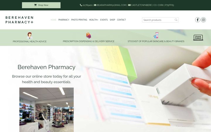 Screenshot of berehavenpharmacy.com