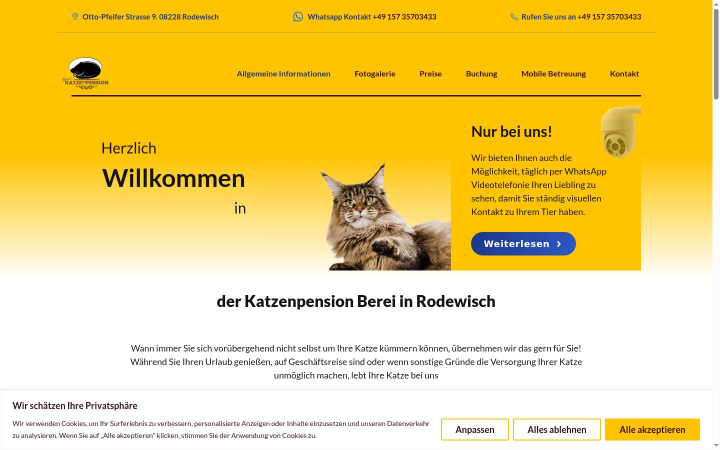 Screenshot del banner di consenso mostrato prima di qualsiasi interazione