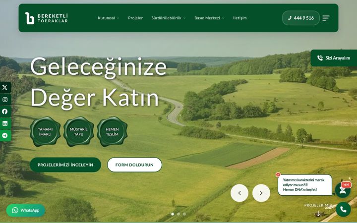Screenshot of bereketlitopraklar.com.tr