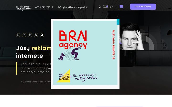 Skjermbilde av bereklamosnegerai.lt
