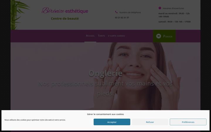 Screenshot of berenice-esthetique.fr