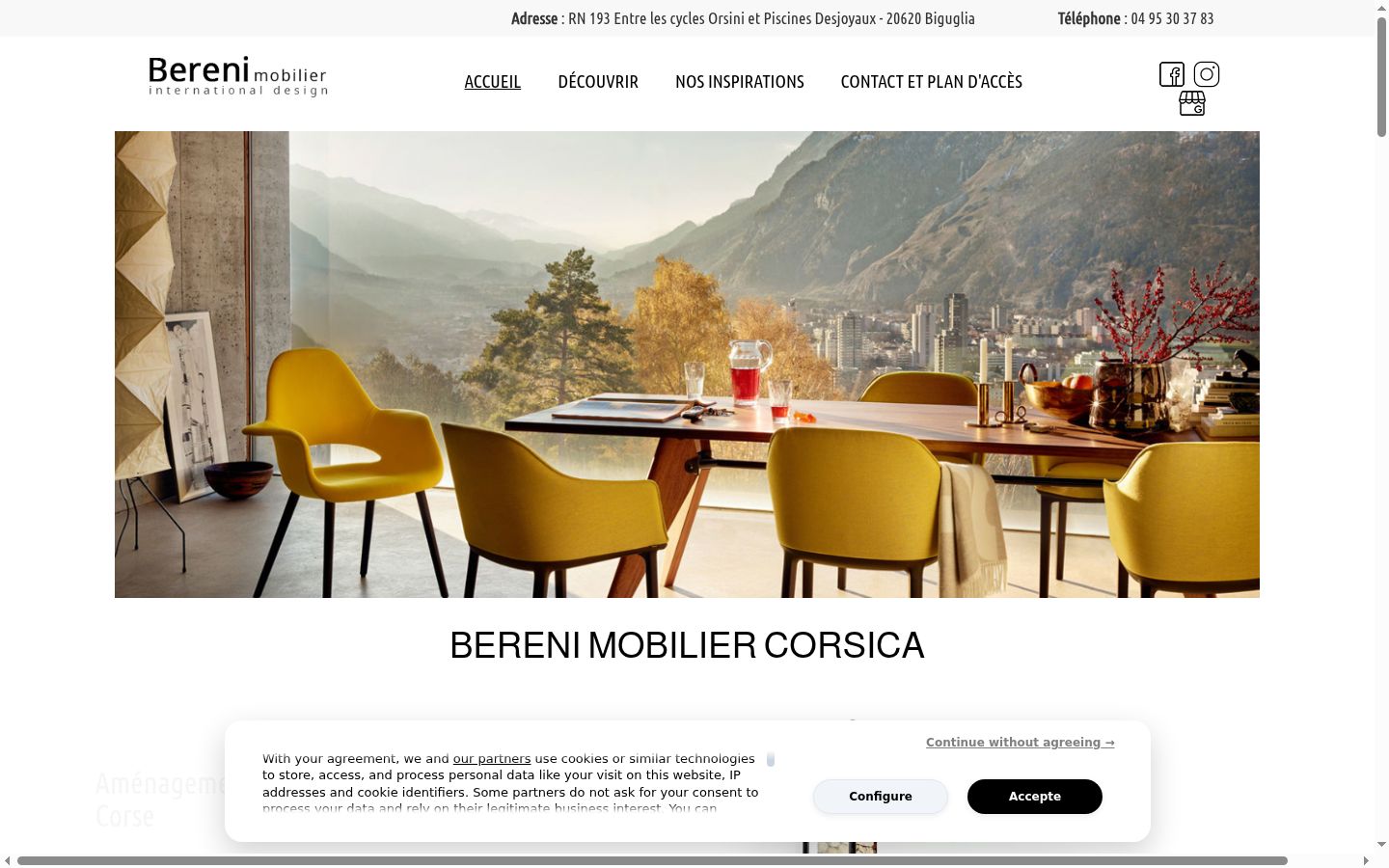 Screenshot del banner di consenso mostrato prima di qualsiasi interazione