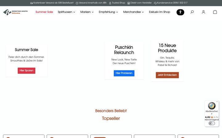 Captura de pantalla de berentzenshop.de