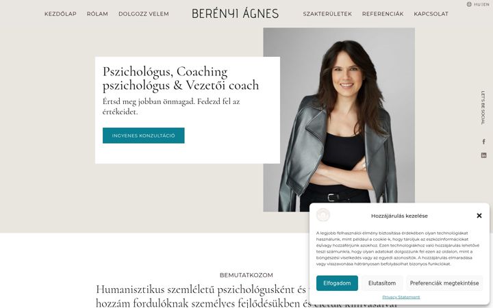 Skærmbillede af berenyiagnes.hu
