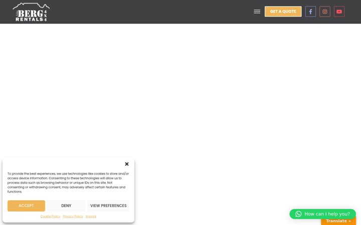 Screenshot of berg4x4rentals.co.za