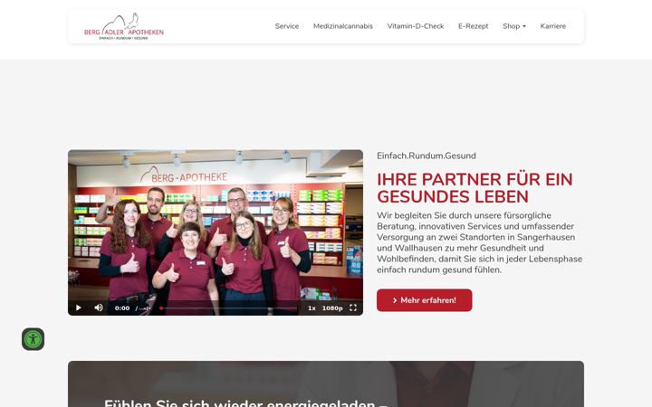 Screenshot of bergadlerapotheken.de