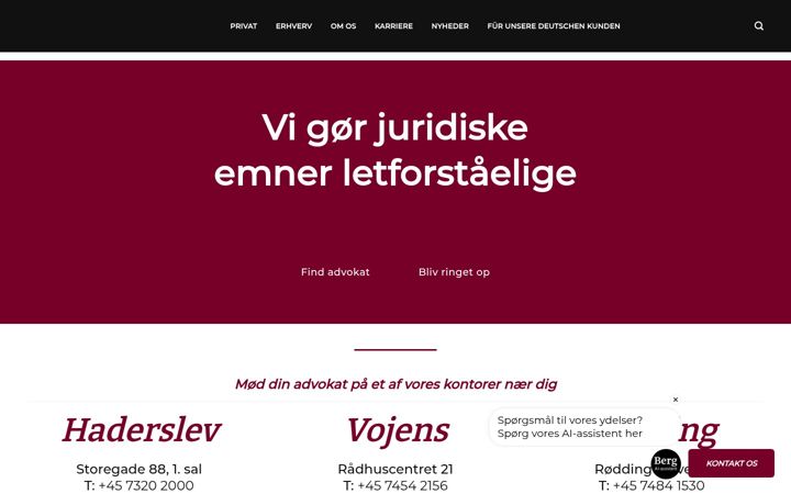Screenshot of bergadvokater.dk