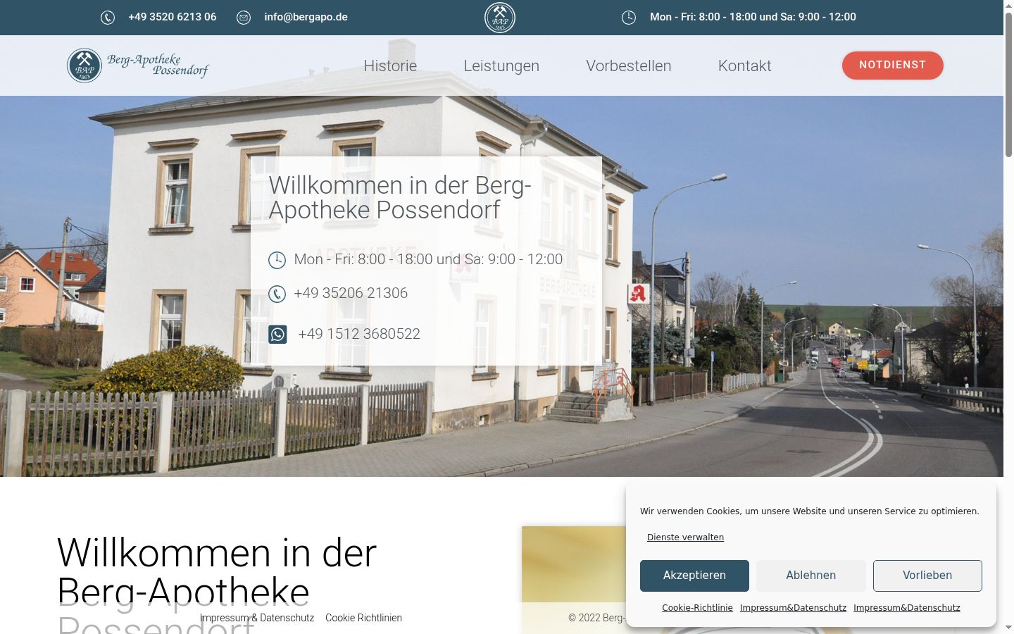 Screenshot van de toestemmingsbanner zoals getoond vóór enige interactie