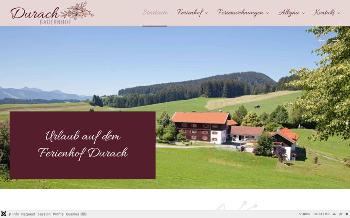 Screenshot of bergbauernhof-durach.de