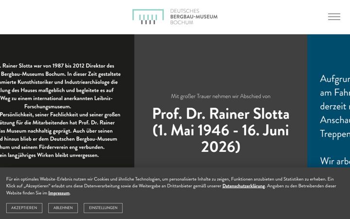 Screenshot of bergbaumuseum.de