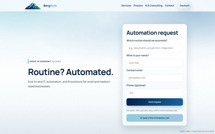 Screenshot of bergbyte.de