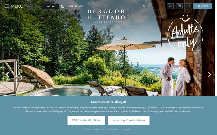 Screenshot of bergdorf-huettenhof.de
