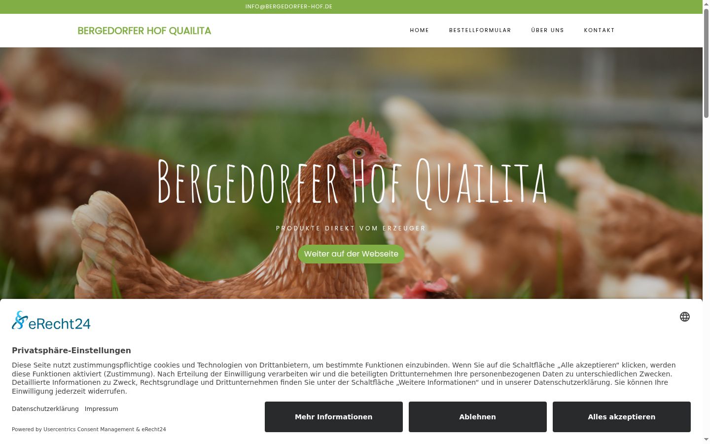 Screenshot of the consent banner shown before any interaction