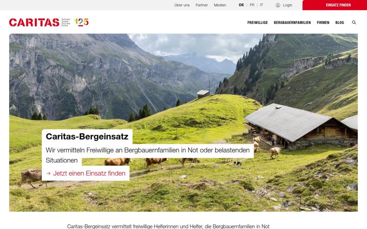 Screenshot of bergeinsatz.ch