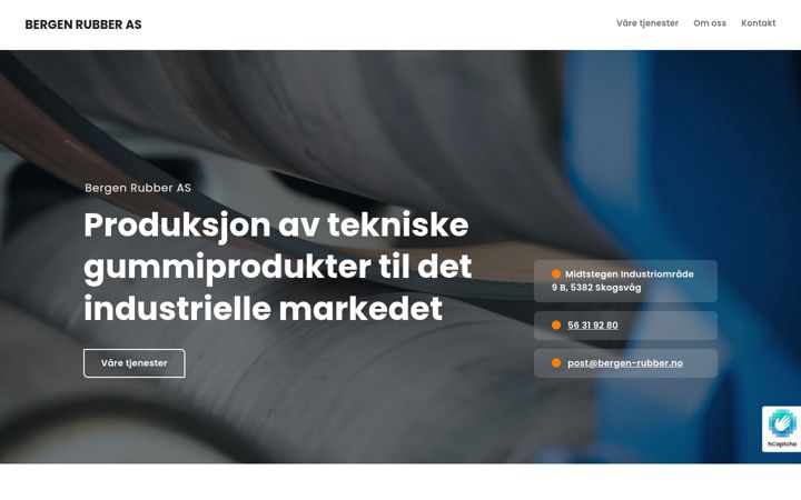 Skärmbild av bergen-rubber.no