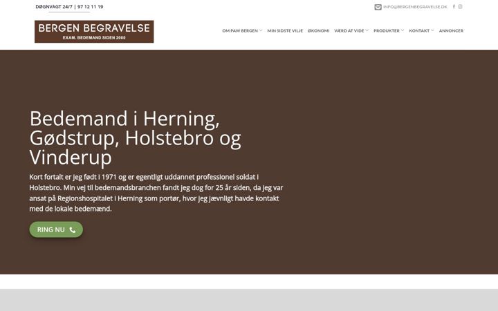 Screenshot of bergenbegravelse.dk