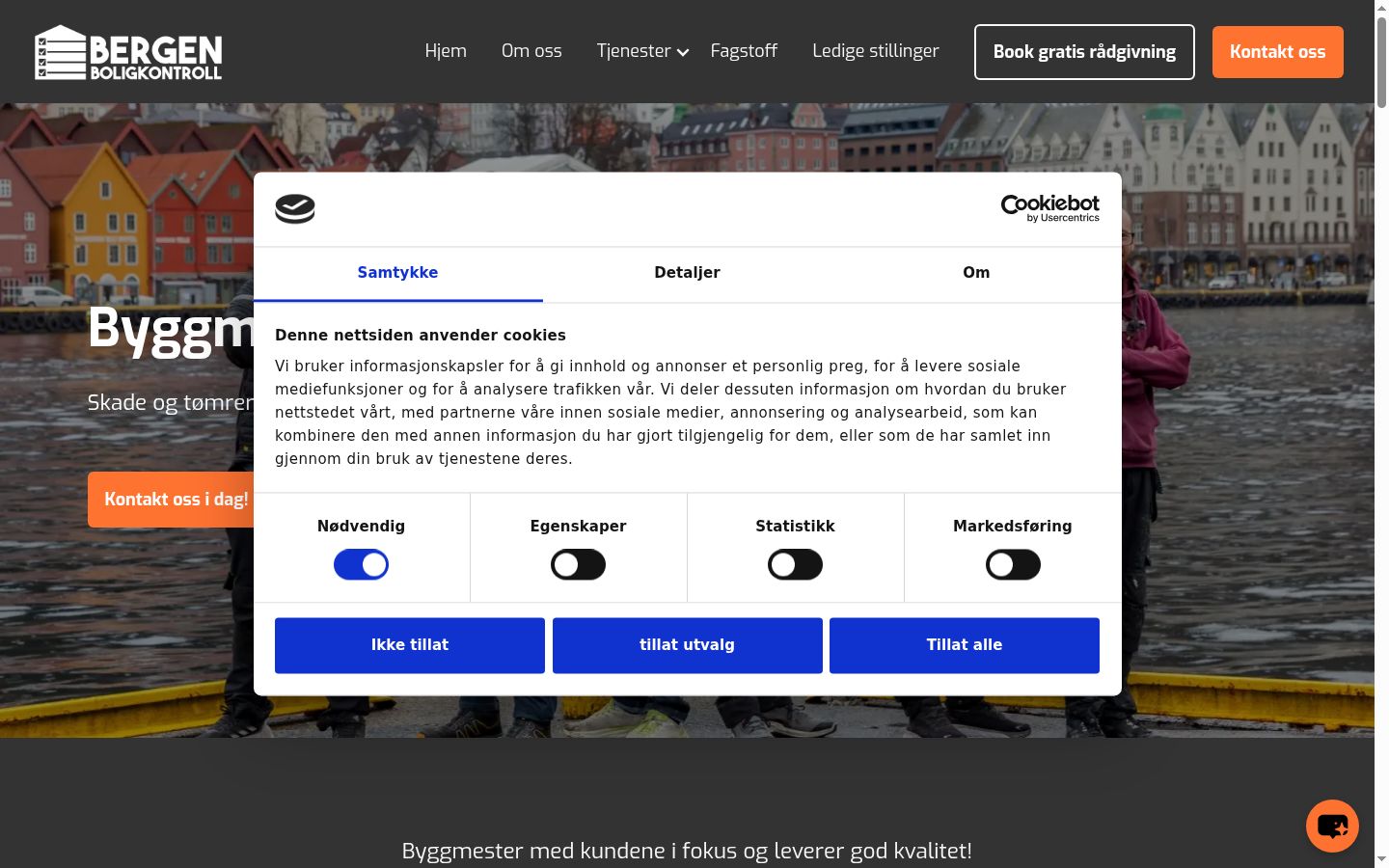 Screenshot del banner di consenso mostrato prima di qualsiasi interazione