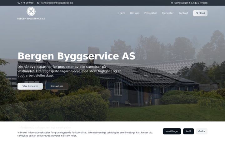 Snímek obrazovky bergenbyggservice.no