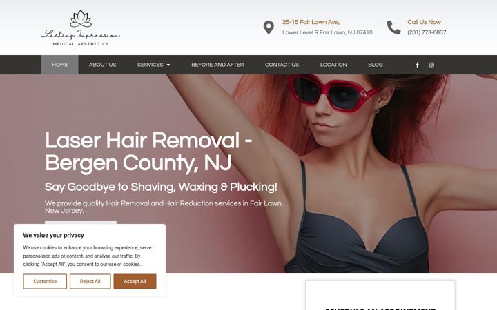 Screenshot of bergencounty-hair-removal.com