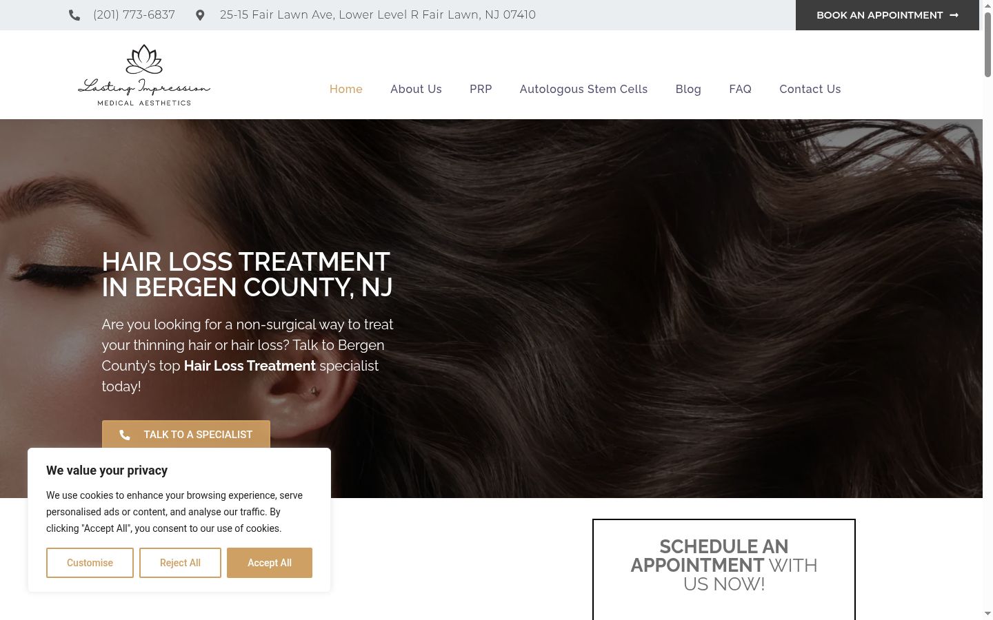 Screenshot of the consent banner shown before any interaction