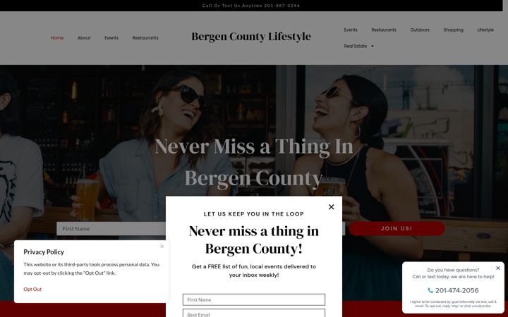 Screenshot of bergencountylifestyle.com