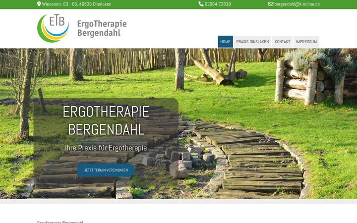 Snímek obrazovky bergendahl-ergotherapie.de