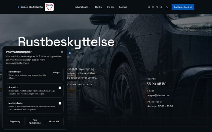 Snímek obrazovky bergendinitrol.no