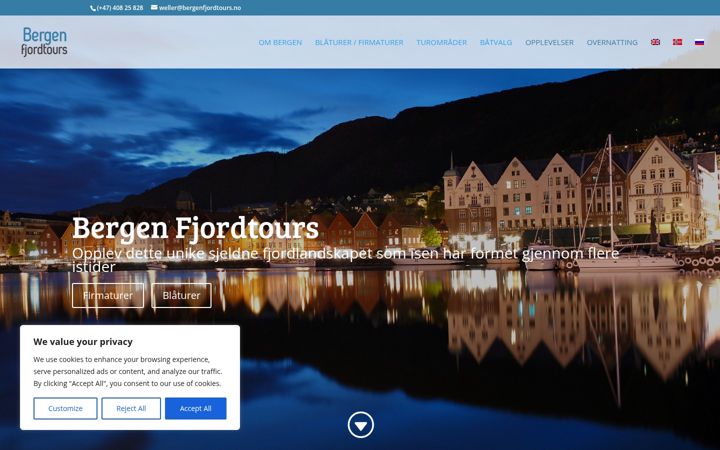 Skærmbillede af bergenfjordtours.no