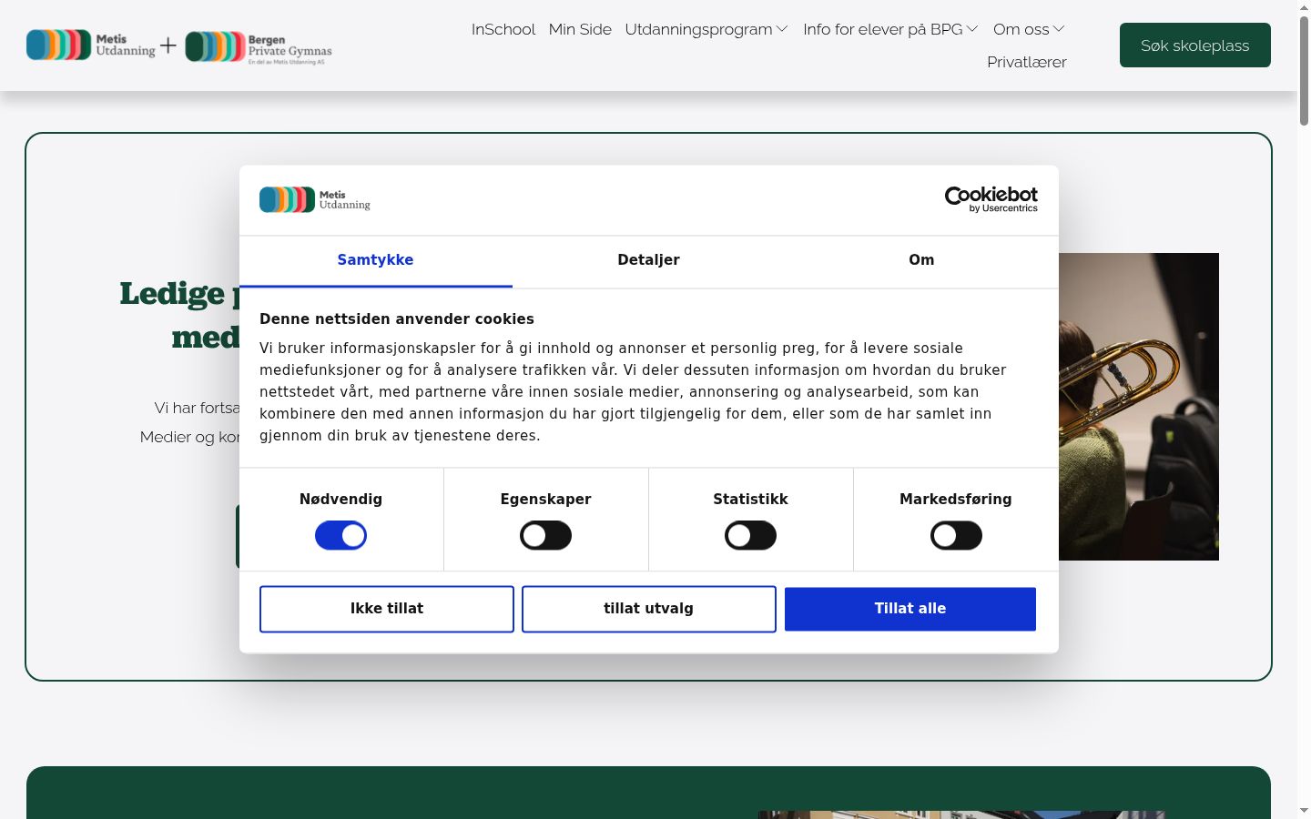 Sutikimo reklamjuostės, rodytos prieš bet kokią sąveiką, ekrano kopija