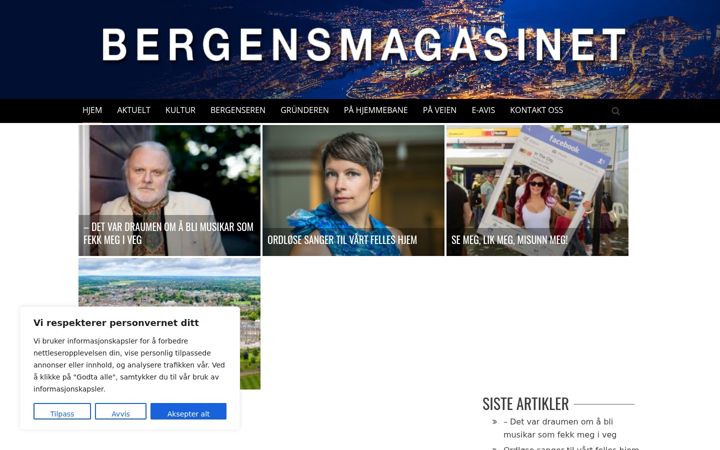 Screenshot of bergensmagasinet.no