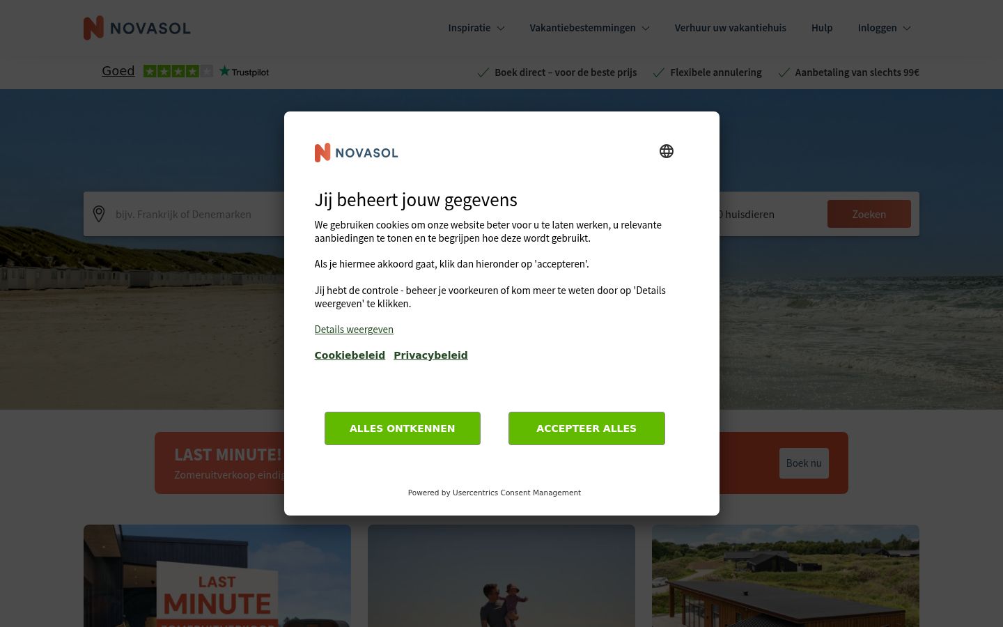 Sutikimo reklamjuostės, rodytos prieš bet kokią sąveiką, ekrano kopija
