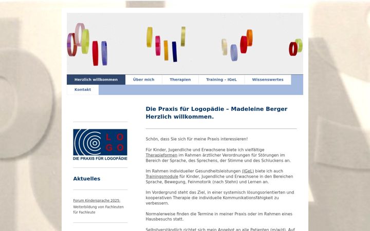 Екранна снимка на berger-logopaedie.de
