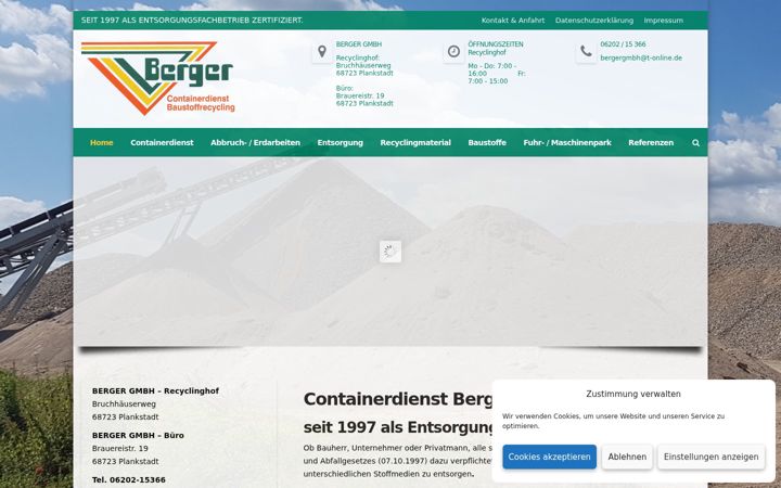 Screenshot of berger-recycling.de