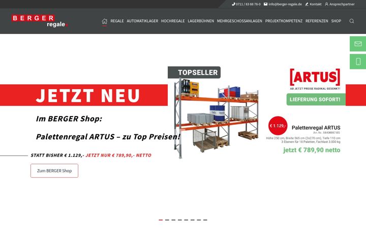 Screenshot of berger-regale.de