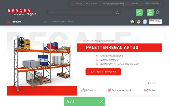 Screenshot of berger-regale.shop