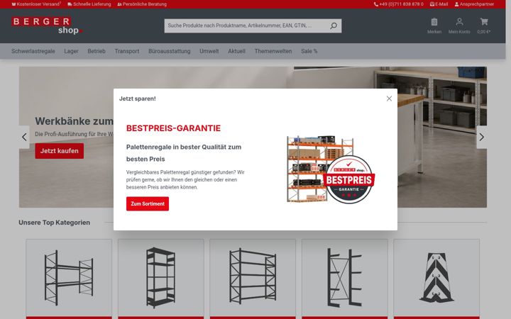 Screenshot of berger-shop.de