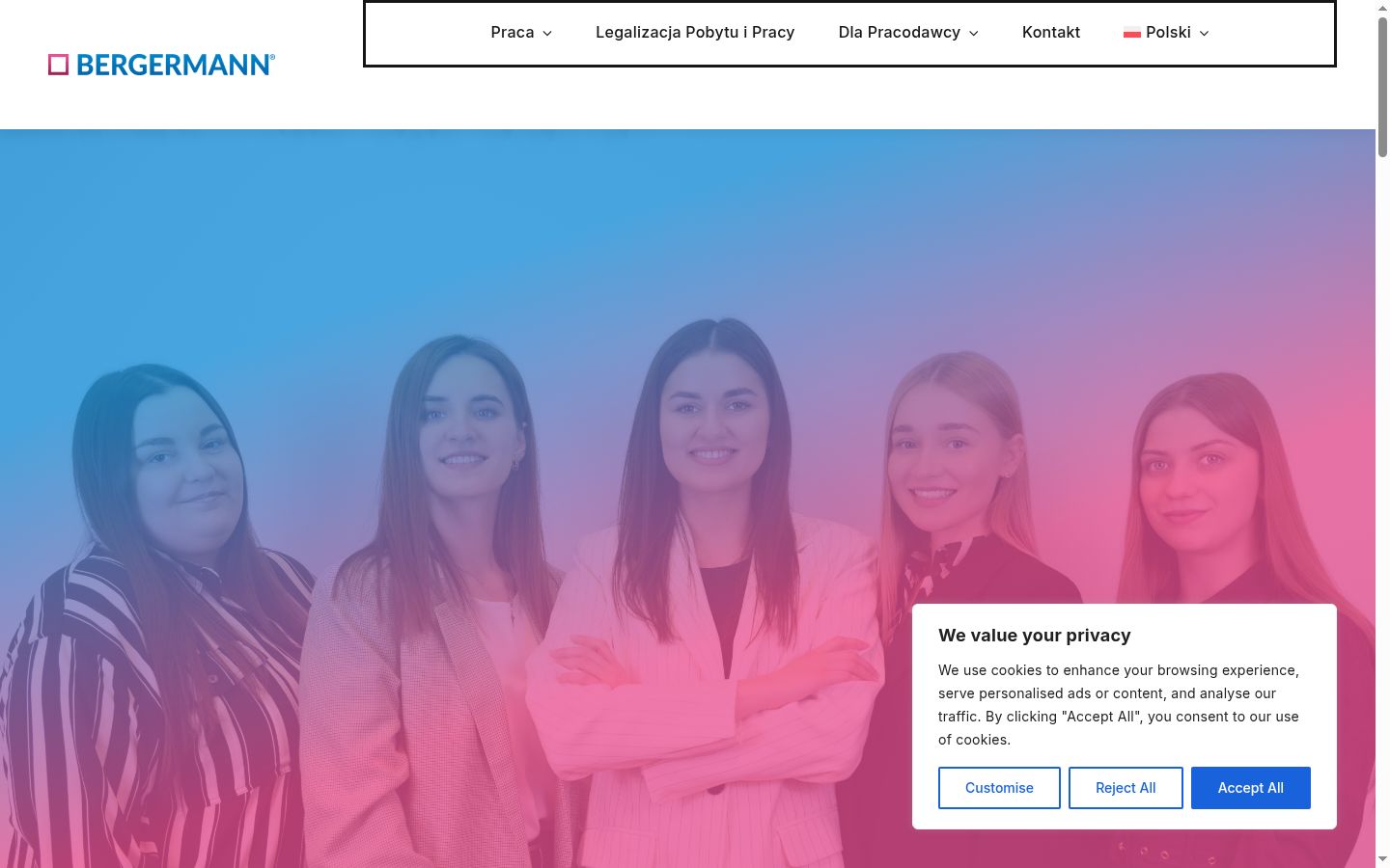 Captura de ecrã do banner de consentimento apresentado antes de qualquer interação