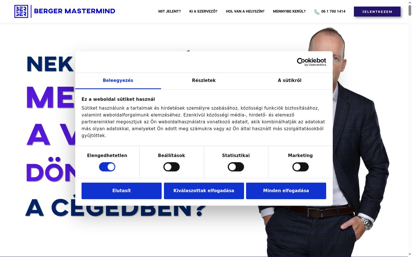 Captura de ecrã do banner de consentimento apresentado antes de qualquer interação