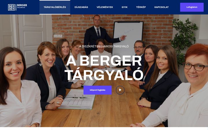 Skærmbillede af bergertargyalo.hu