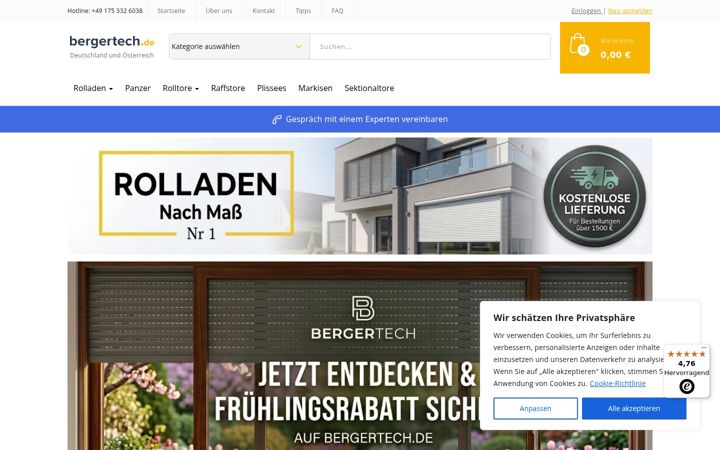 Zrzut ekranu bergertech.de