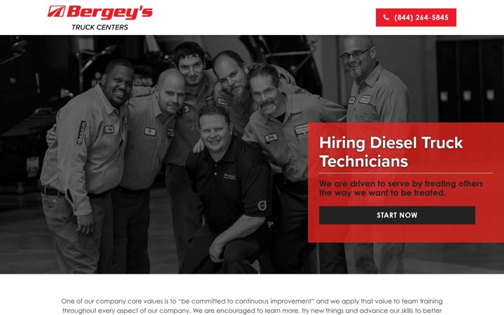 Screenshot of bergeystruckcenterjobs.com