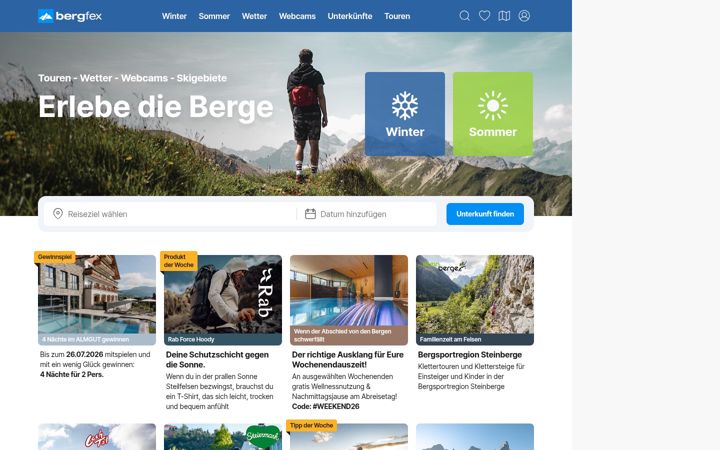 Screenshot του bergfex.at
