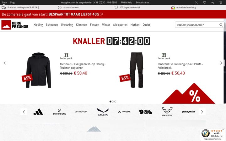 Screenshot of bergfreunde.nl