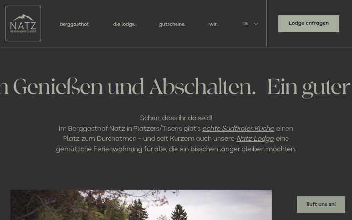 Screenshot of berggasthausnatz.it