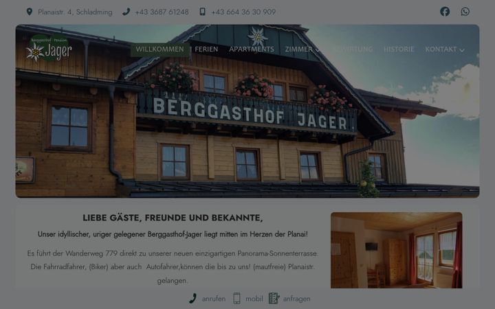 Skärmbild av berggasthof-jager.at