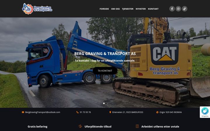 Screenshot of berggravingogtransport.no